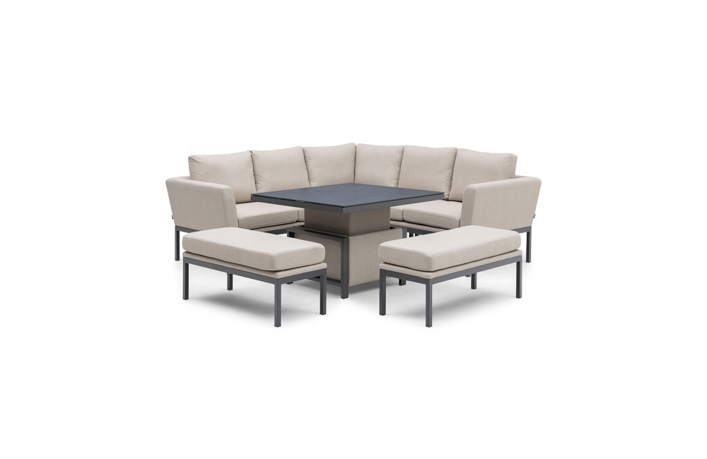 Fabric Casual Dining Pulse Square Corner Dining Rising Table