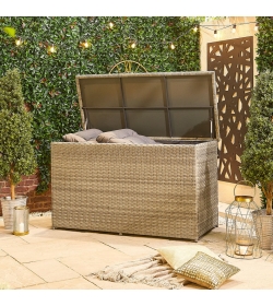 Large Rattan Storage Box in Oyster